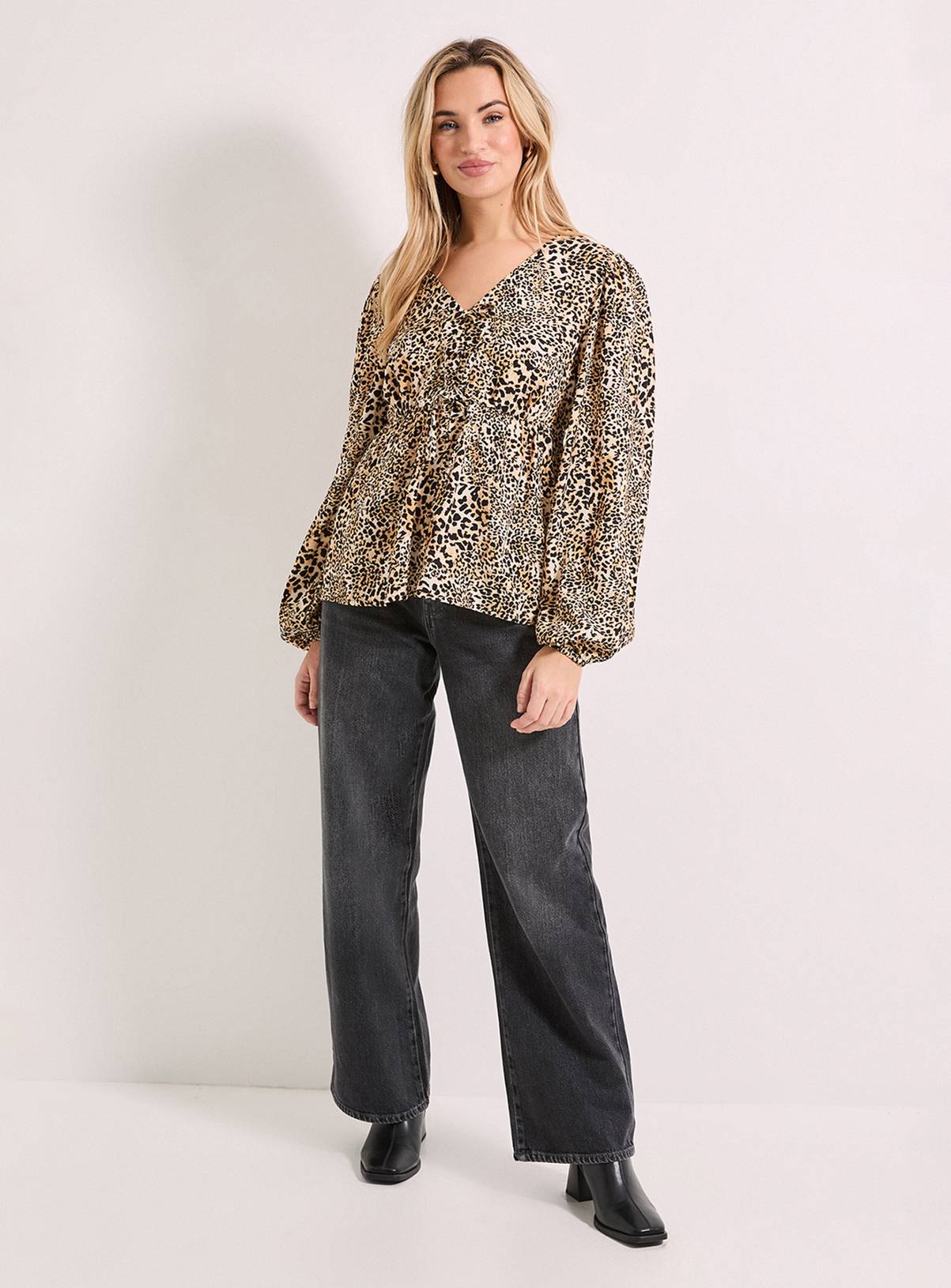DOROTHY PERKINS Animal Tie Front Long Sleeve Printed Blouse 8 - Image 2